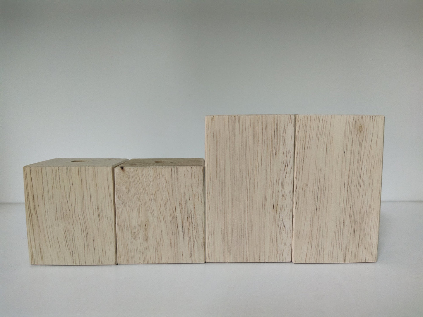 Set of 2 Legs Wood Block Leg Raisers 2" or 3" tall with Countersunk Screw Hole Made for Ikea Shoe Cabinets