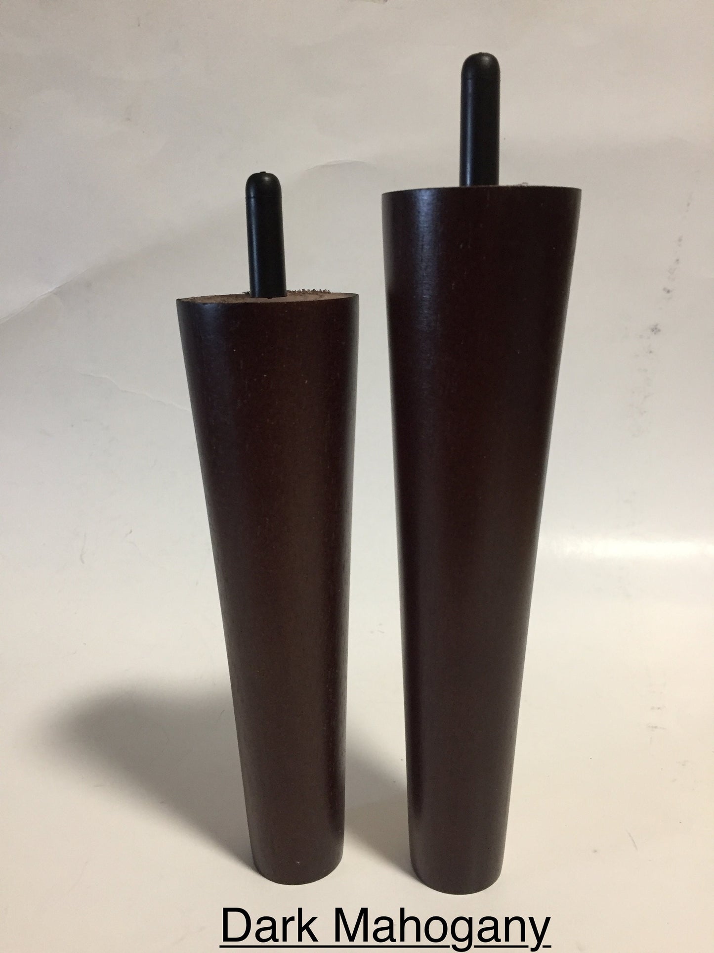 Set of 4 Legs Mid-Century Style 3,4,5,6,7,8,9,10,12" Tall x 2" Diameter Furn. Legs with 5/16" Hanger Bolts Protruding 3/8" or 1"