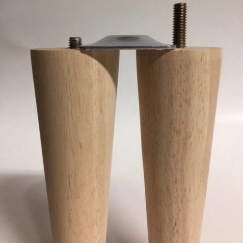 Set of 4 Legs Mid-Century Style 3,4,5,6,7,8,9,10,12" Tall x 2" Diameter Furn. Legs with 5/16" Hanger Bolts Protruding 3/8" or 1"