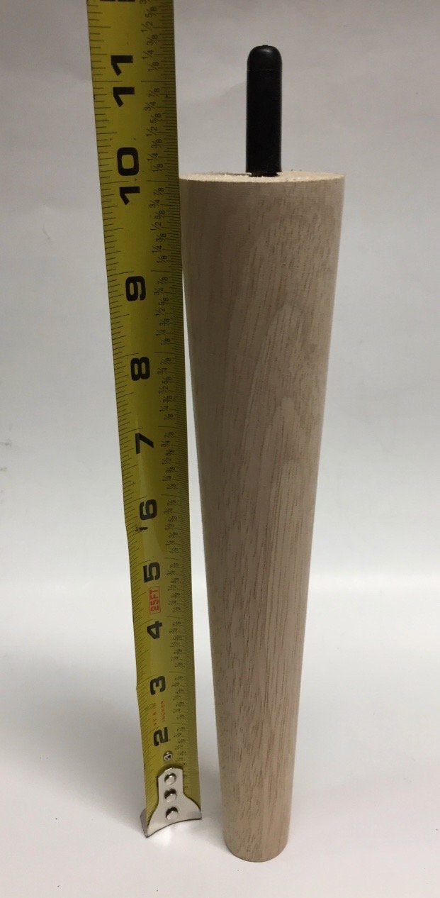 Set of 4 Legs Mid-Century Style 3,4,5,6,7,8,9,10,12" Tall x 2" Diameter Furn. Legs with 5/16" Hanger Bolts Protruding 3/8" or 1"