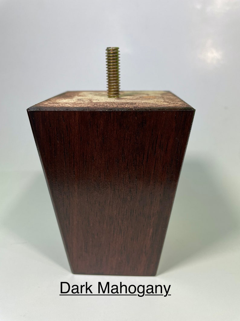 Set of 4 Legs Tapered 1.89" To 7.87" tall x 2.75" & 3.75" Squared Legs with Std. 5/16" Hanger Bolts Protruding 1" or Pocket Holes