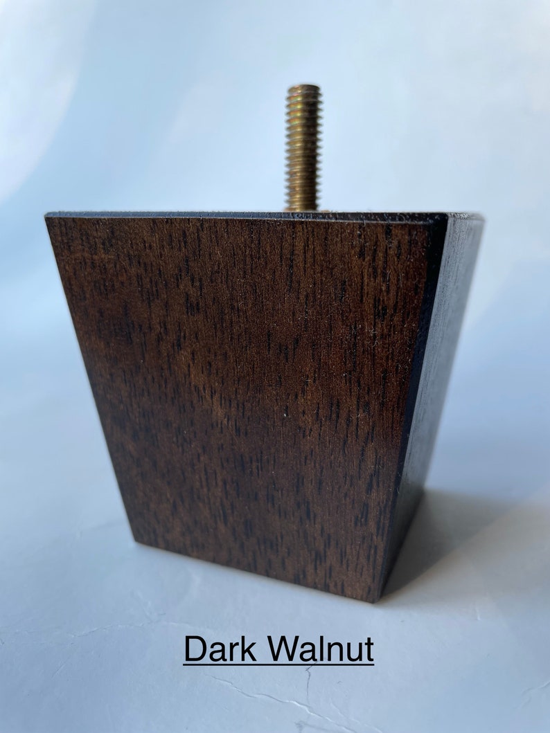 Set of 4 Legs Tapered 1.89" To 7.87" tall x 2.75" & 3.75" Squared Legs with Std. 5/16" Hanger Bolts Protruding 1" or Pocket Holes