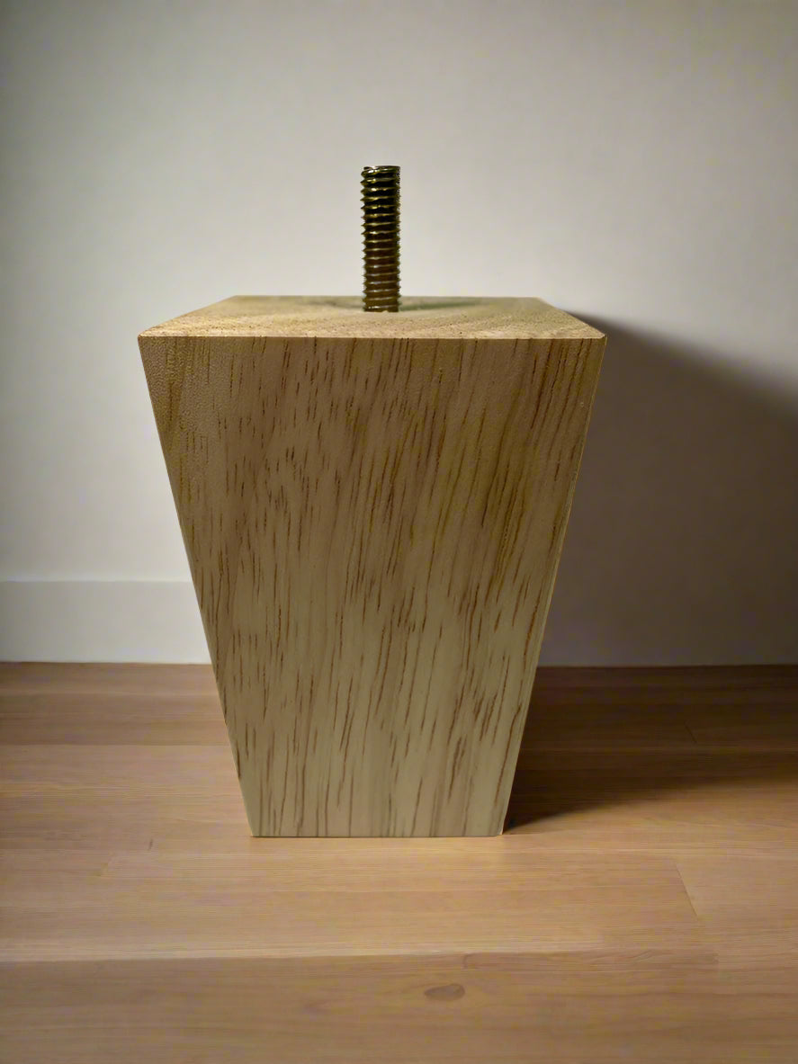 Set of 4 Legs Tapered 1.89" To 7.87" tall x 2.75" & 3.75" Squared Legs with Std. 5/16" Hanger Bolts Protruding 1" or Pocket Holes