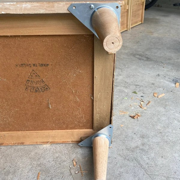 Set of 4 Legs Mid-Century Style 3,4,5,6,7,8,9,10,12" Tall x 2" Diameter Furn. Legs with 5/16" Hanger Bolts Protruding 3/8" or 1"