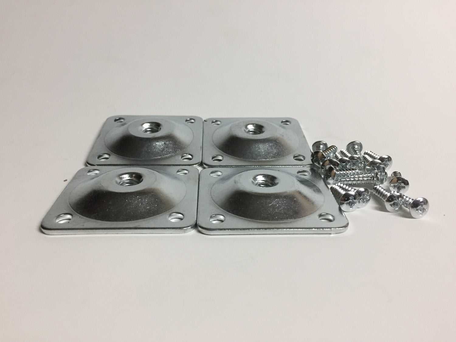 Furniture leg mounting brackets and hardware